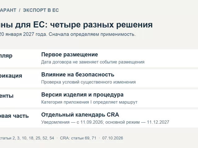 Оборудование для ЕС: переход на регламент машин и карта требований