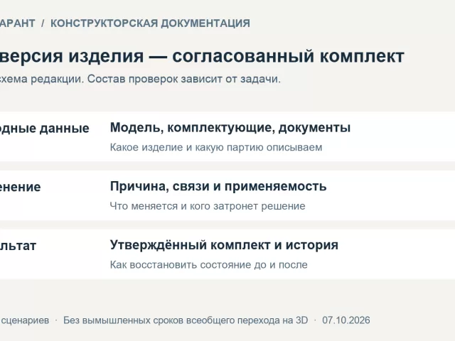 Электронная КД: шесть сценариев подготовки и контроль версий изделия