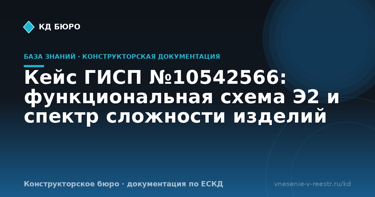 Кейс ГИСП №10542566: функциональная схема Э2 и спектр сложности изделий