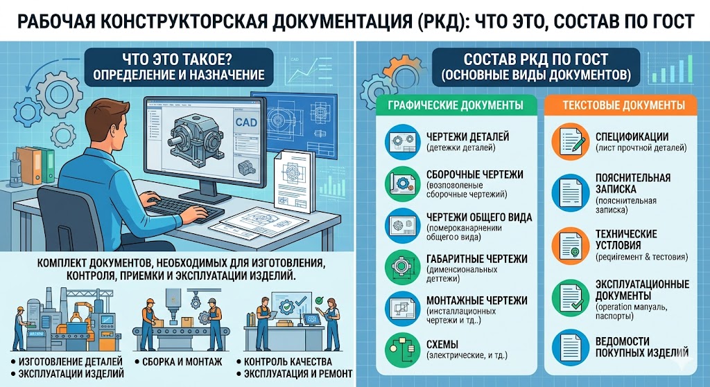 Рабочая КД (РКД): состав, стадии и изменения по ЕСКД