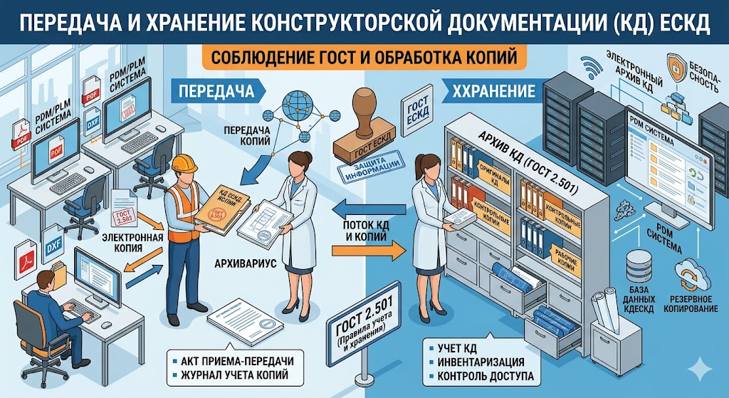 Передача и хранение конструкторской документации (ЕСКД): ГОСТ, копии
