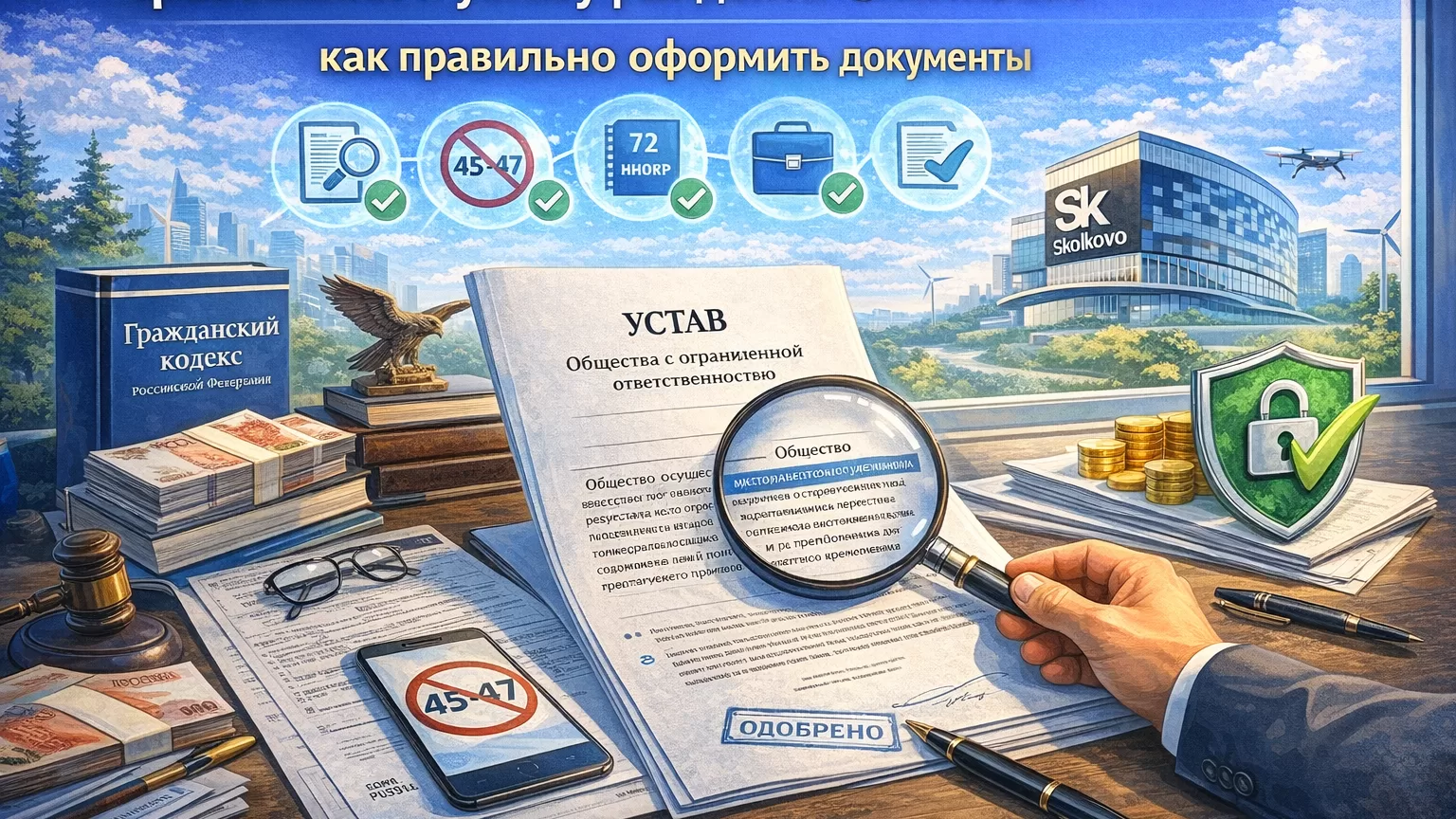 Устав резидента Сколково и ОКВЭД класса 72 — что проверить до подачи