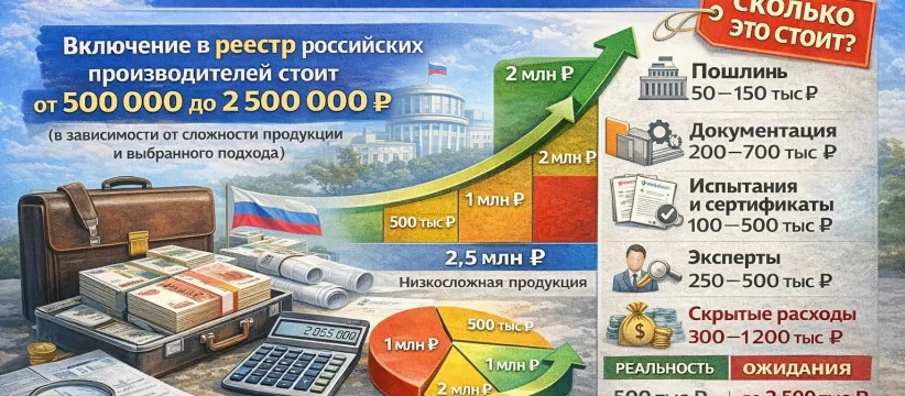 Сколько стоит включение в реестр Минпромторга