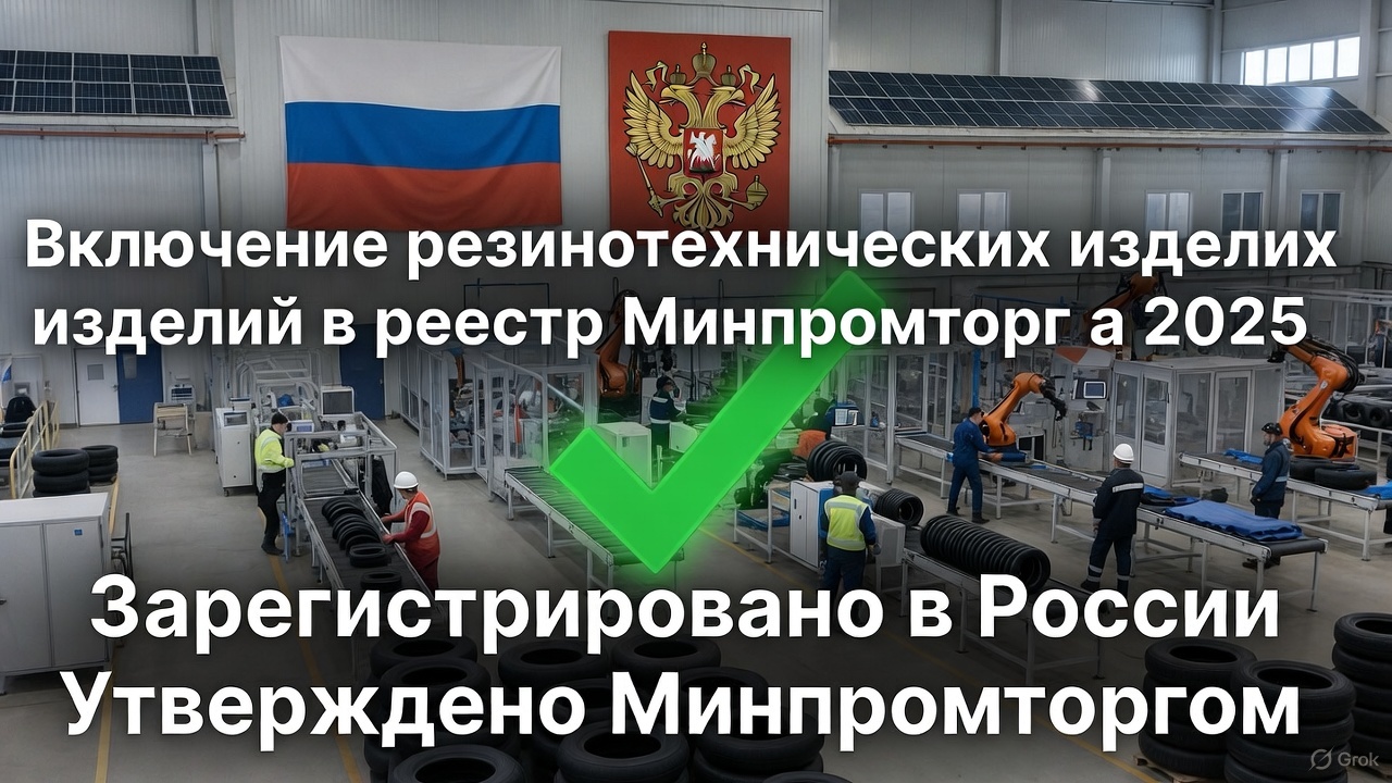 Включение резинотехнических изделий (РТИ) в реестр Минпромторга под ключ