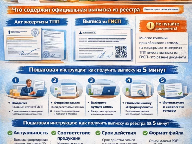 Выписка из реестра Минпромторга: чем отличается от акта ТПП и как получить