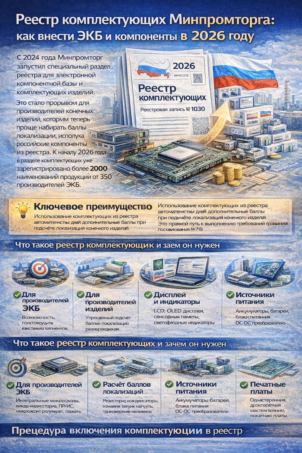 Реестр комплектующих Минпромторга: как внести ЭКБ и компоненты в 2026 году