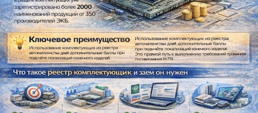 Реестр комплектующих Минпромторга: как внести ЭКБ и компоненты
