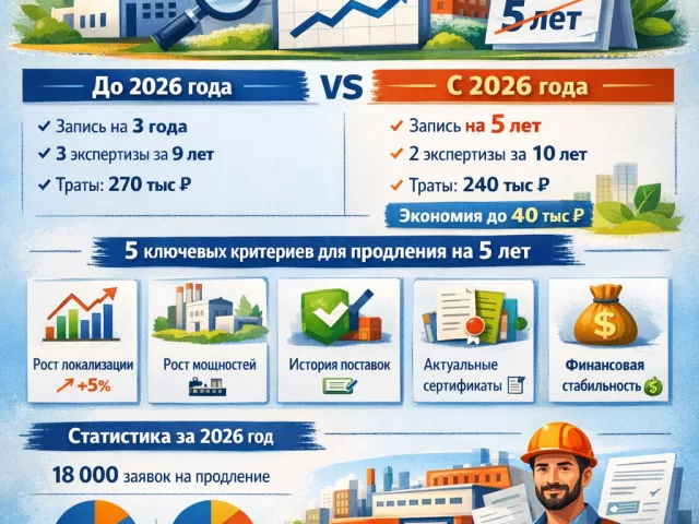 Продление записи в реестре Минпромторга: срок 5 лет и порядок