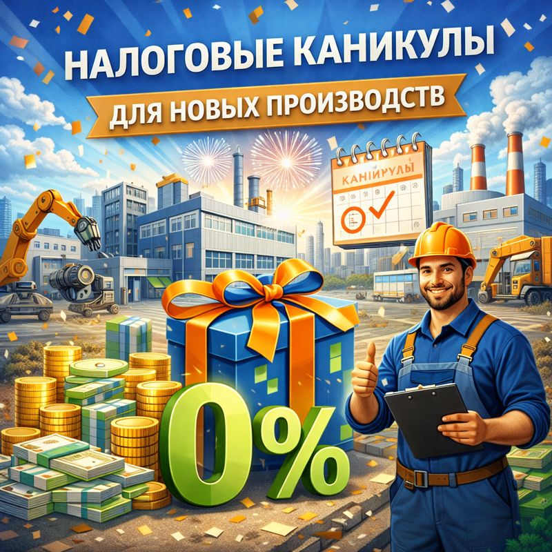 Налоговые каникулы для новых производств в 2026 году: как полностью освободиться от налогов на 2 года