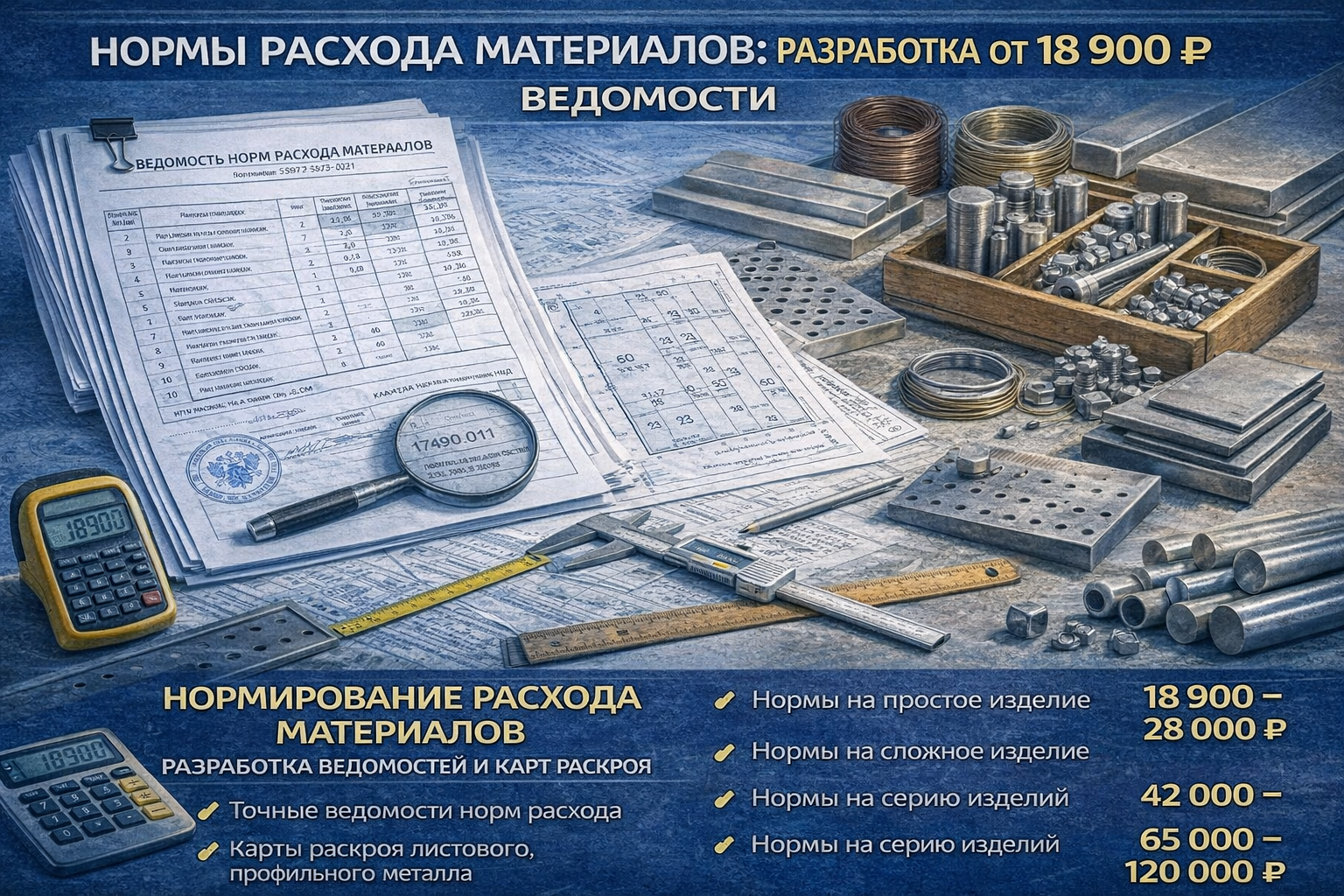 Нормы расхода материалов: разработка от 18 900 ₽ | Ведомости