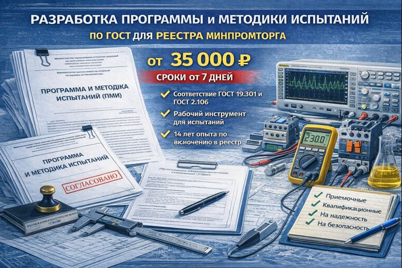 Разработка Программы и методики испытаний (ПМИ) от 35 000 ₽