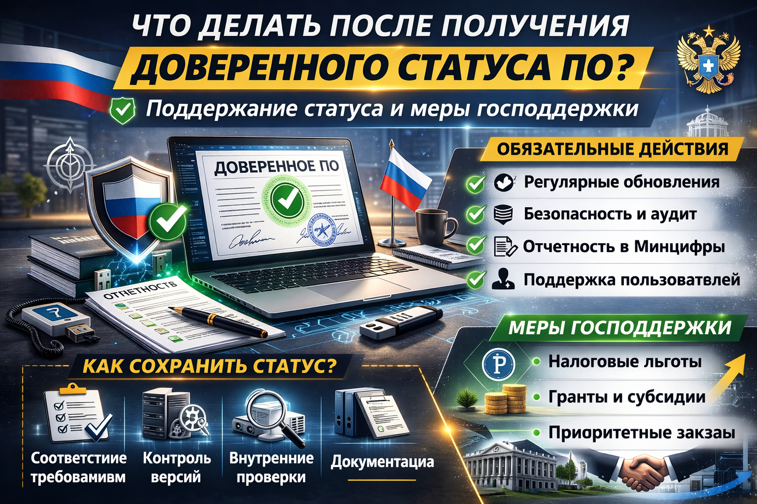 Что делать после получения доверенного статуса ПО — поддержание статуса и меры господдержки