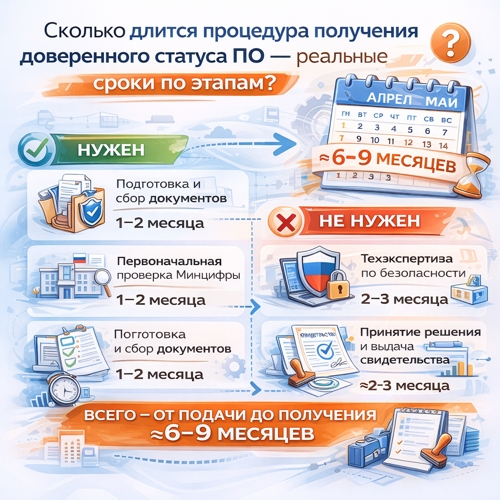 Сколько длится процедура получения доверенного статуса ПО — реальные сроки по этапам