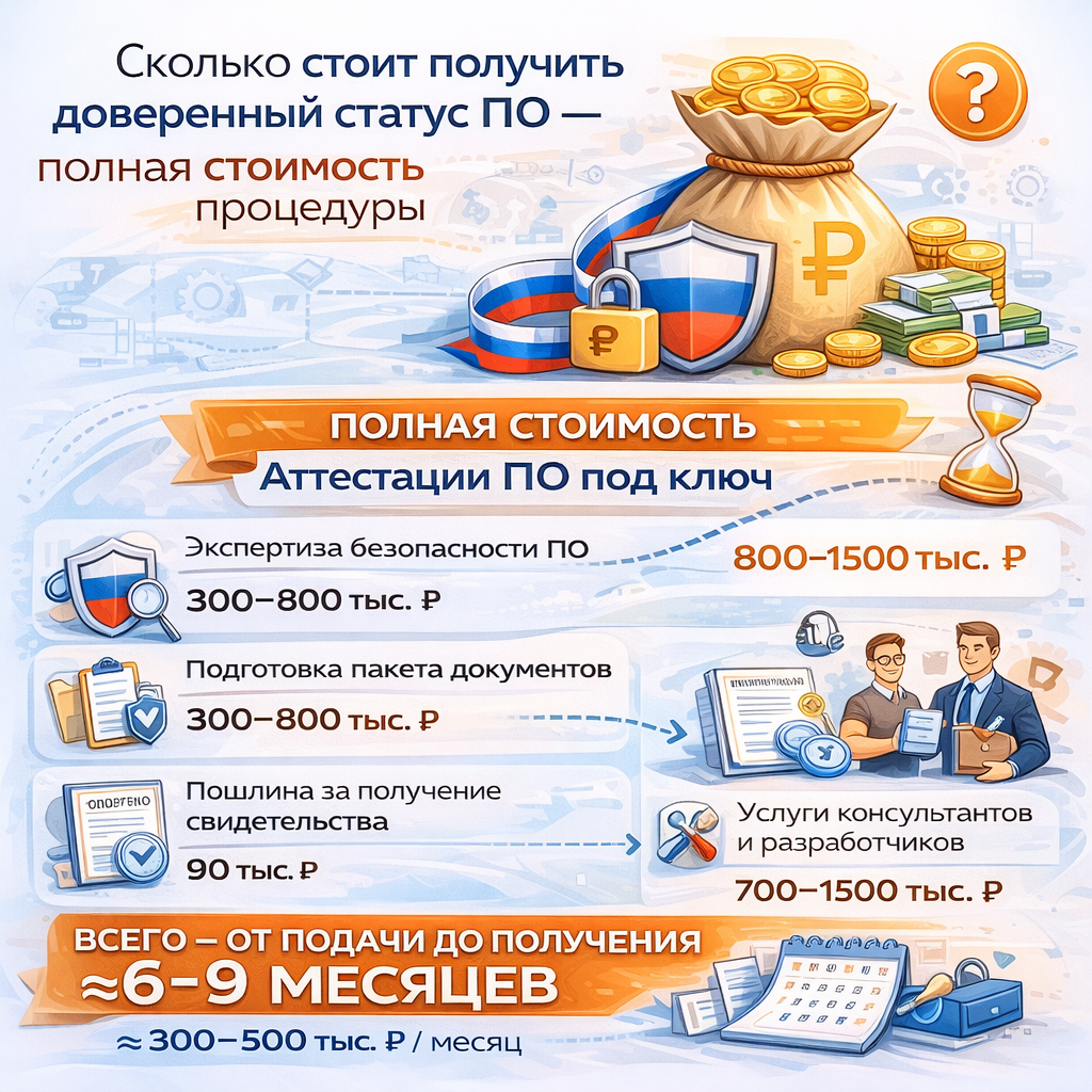 Сколько стоит получить доверенный статус ПО — полная стоимость процедуры