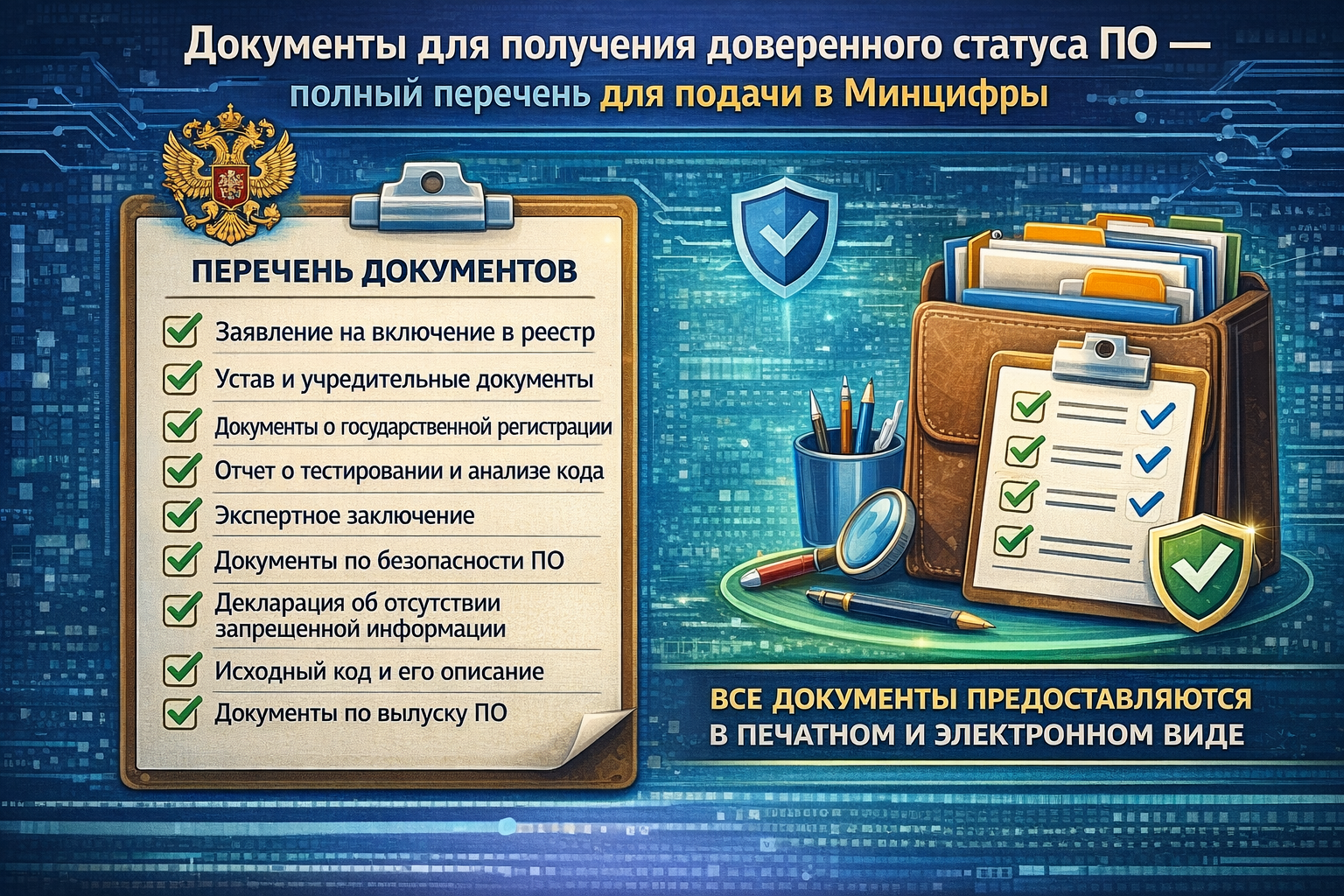 Документы для получения доверенного статуса ПО — полный перечень для подачи в Минцифры