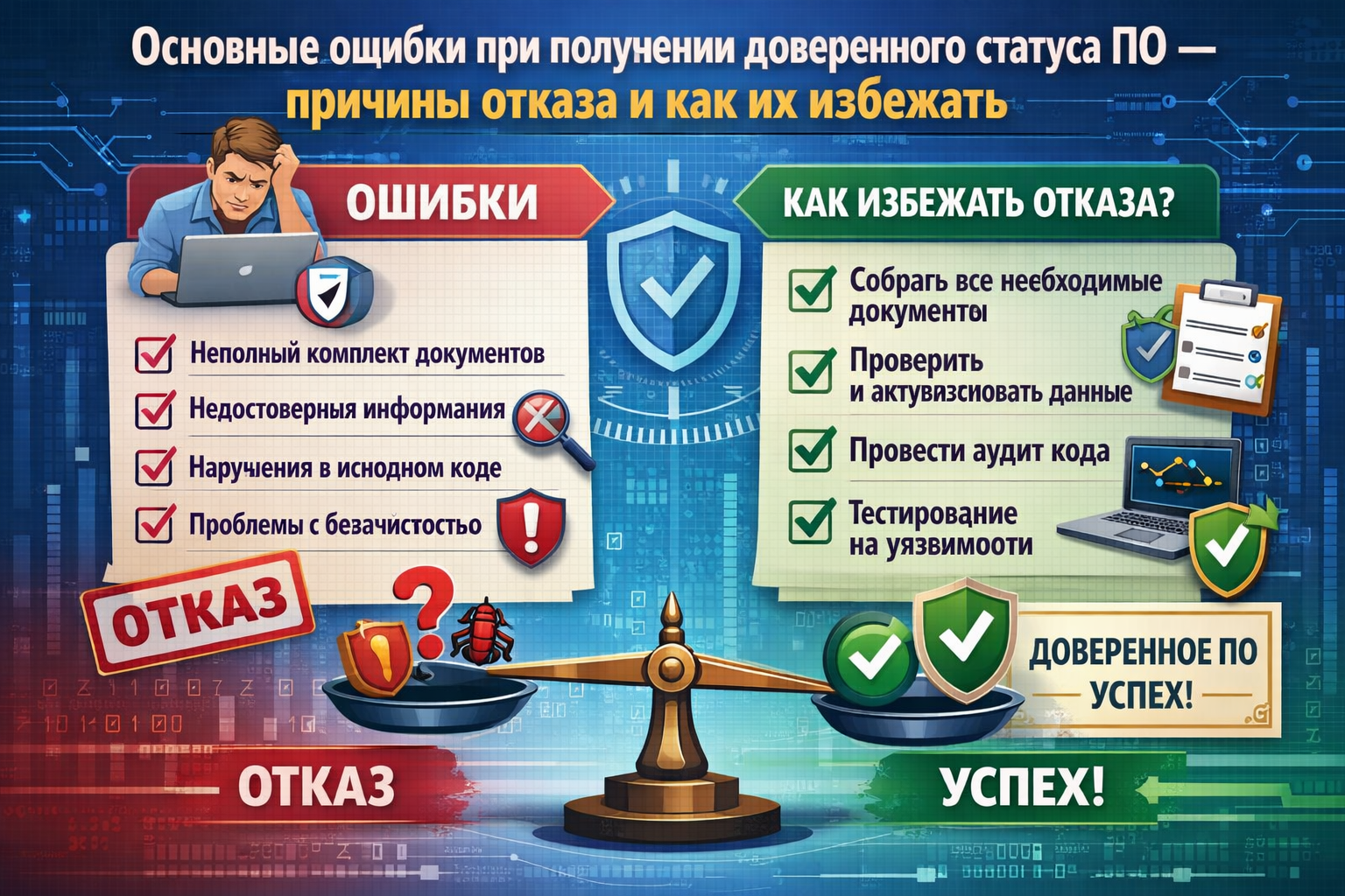 Основные ошибки при получении доверенного статуса ПО
