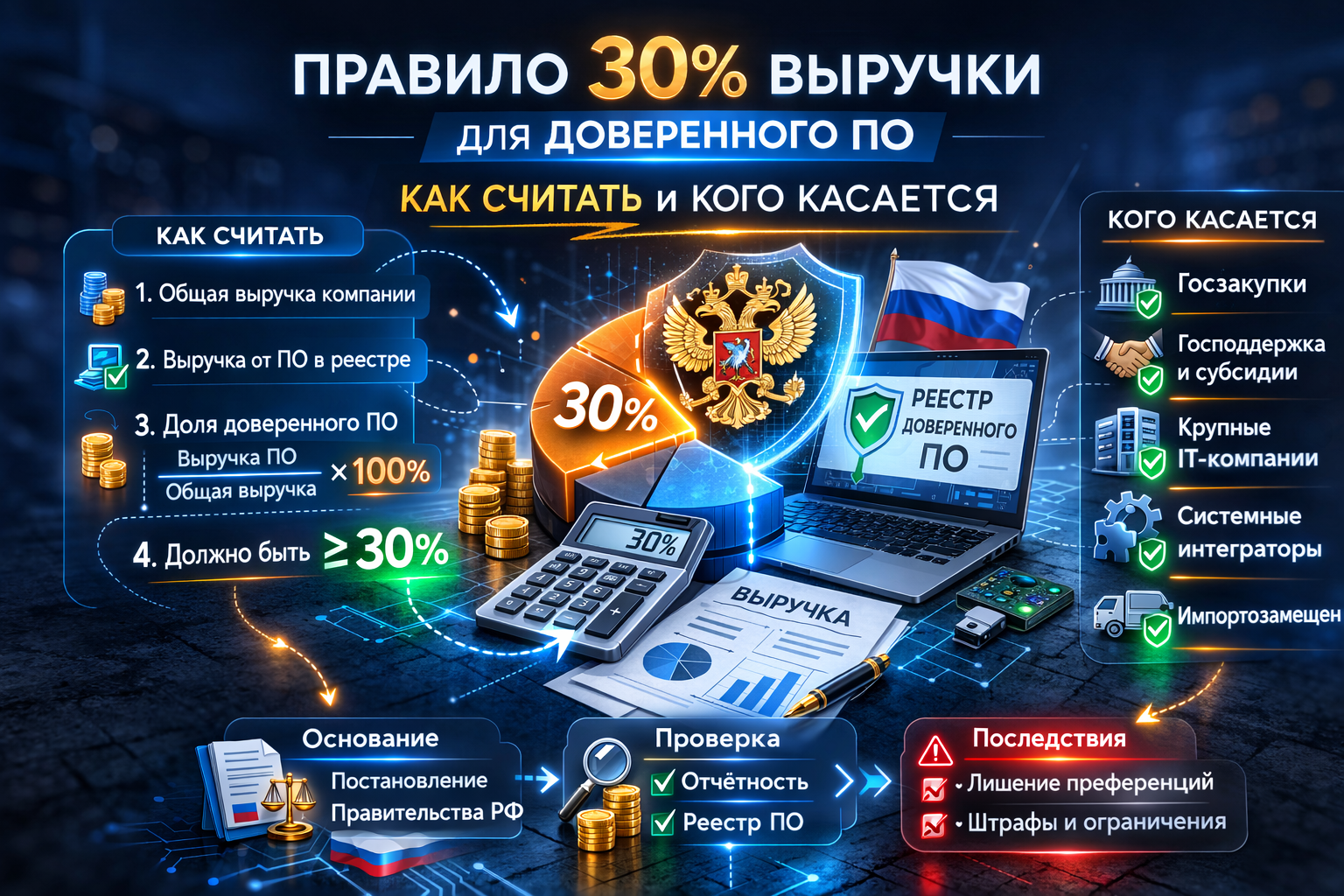 Правило 30% выручки для доверенного ПО — как считать и кого касается