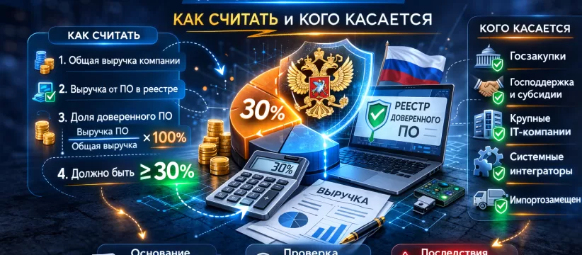 Правило 30% выручки для доверенного ПО: как считать