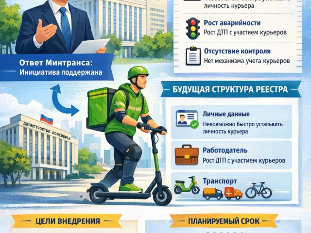 Реестр курьеров 2026: статус инициативы Минтранса и пилот в Москве