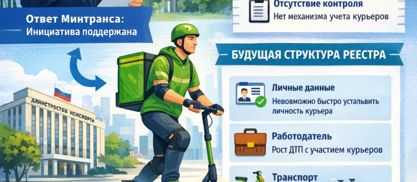 Реестр курьеров 2026: статус инициативы Минтранса и пилот в Москве