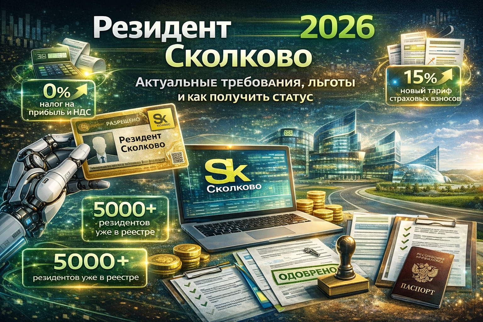 Резидент Сколково 2026: актуальные требования, льготы и как получить статус