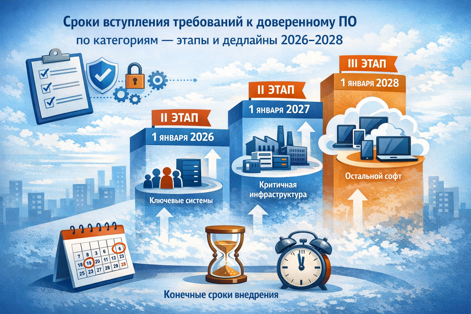 Сроки вступления требований к доверенному ПО по категориям