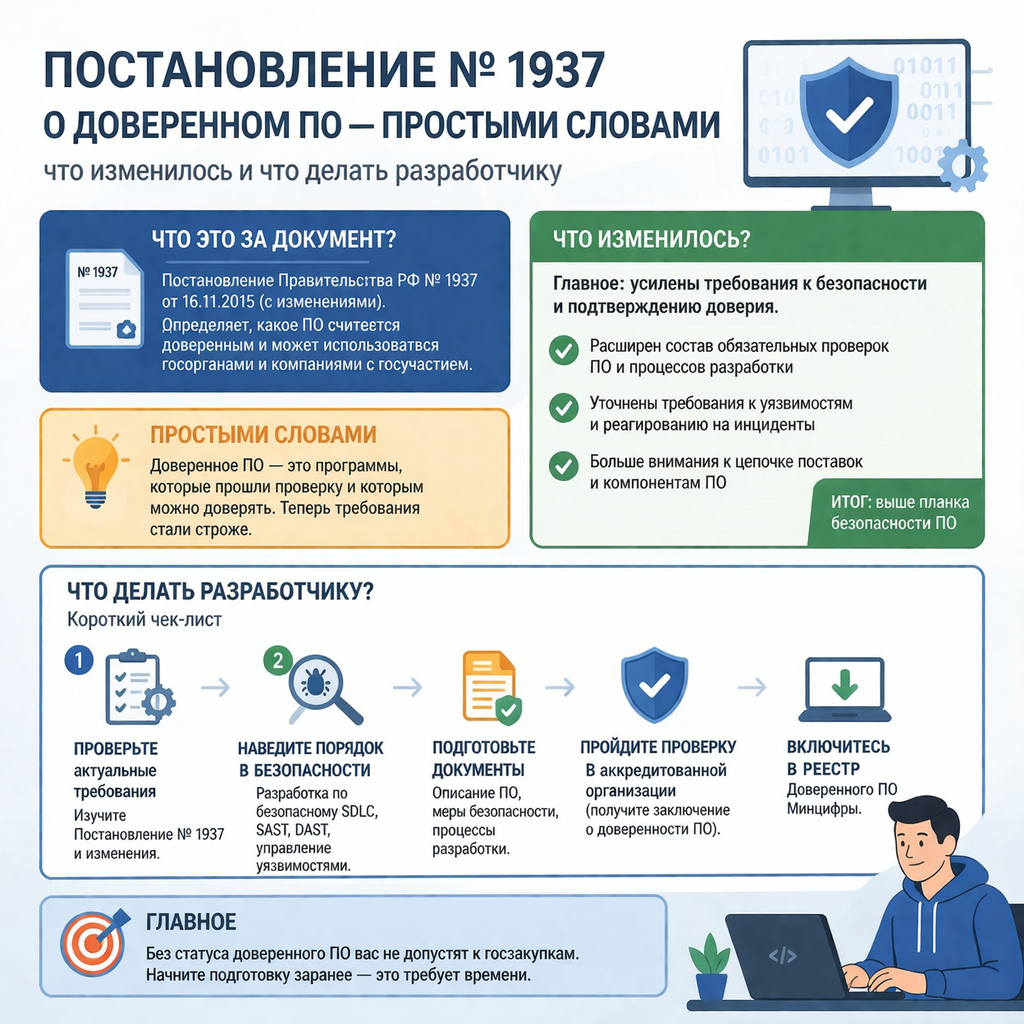 Постановление № 1937 о доверенном ПО — что изменилось в 2026