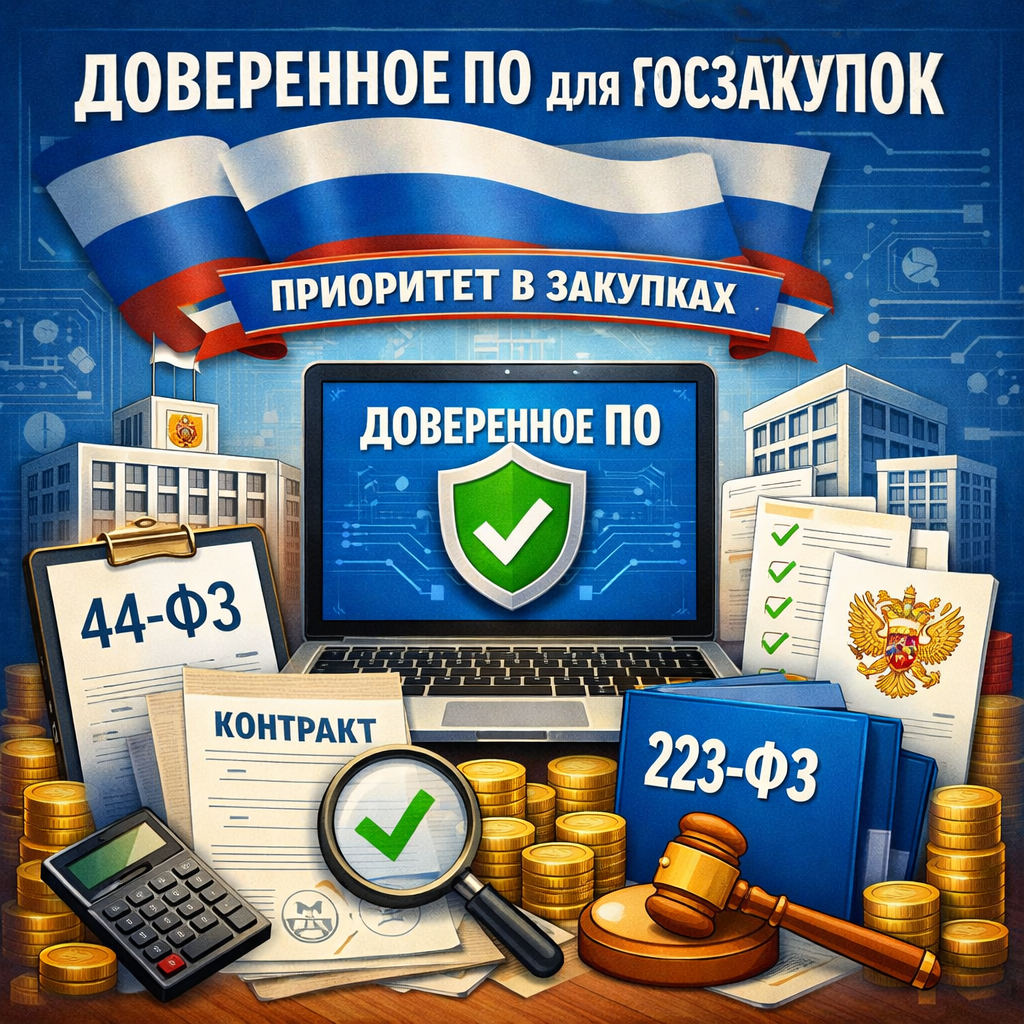 Доверенное ПО для госзакупок — приоритет в закупках по 44-ФЗ и 223-ФЗ