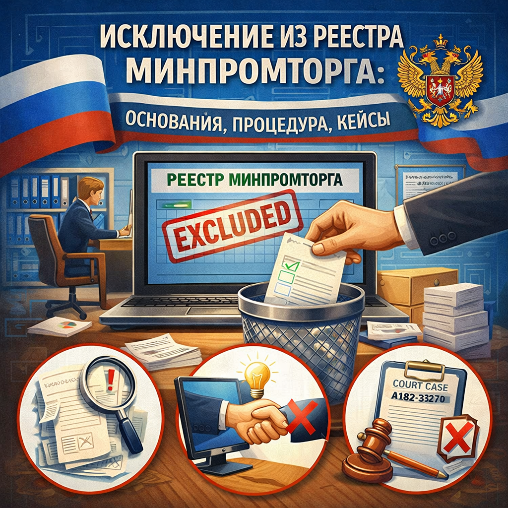 Исключение из реестра Минпромторга: основания, процедура, кейсы