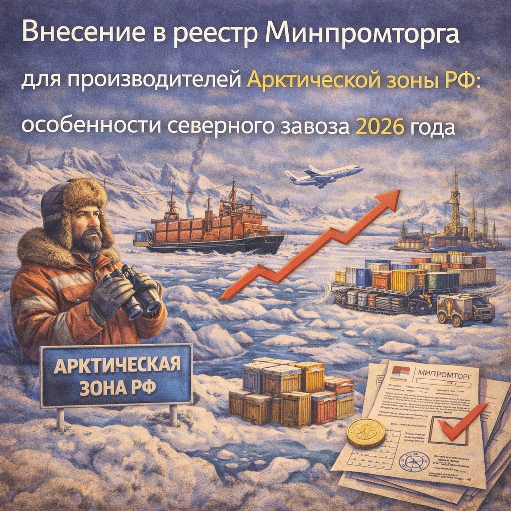 Внесение в реестр Минпромторга для производителей Арктической зоны РФ: особенности северного завоза 2026 года