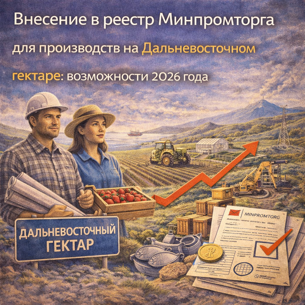 Внесение в реестр Минпромторга для производств на Дальневосточном гектаре: возможности 2026 года