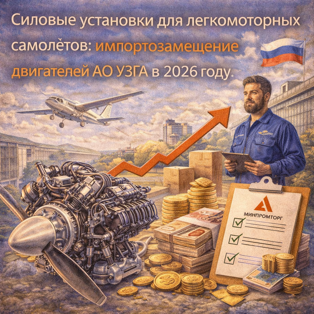 Силовые установки для легкомоторных самолетов: импортозамещение двигателей АО УЗГА в 2026 году