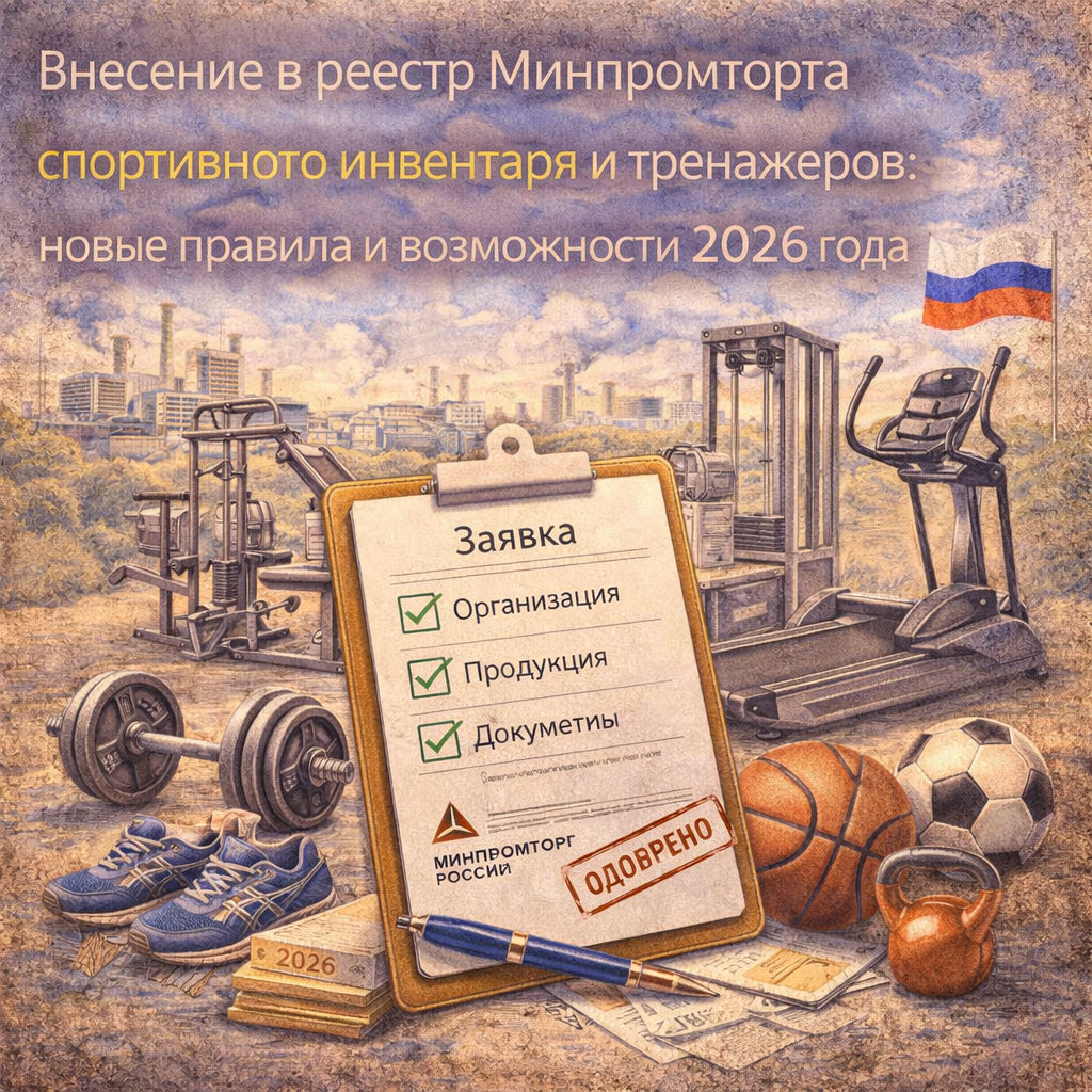 Внесение в реестр Минпромторга спортивного инвентаря и тренажеров: новые правила и возможности 2026 года