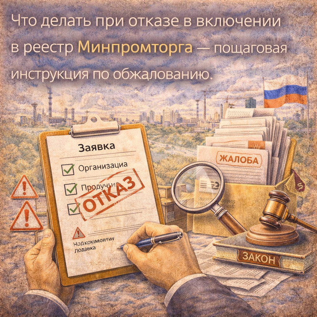 Что делать при отказе в включении в реестр Минпромторга - пошаговая инструкция по обжалованию