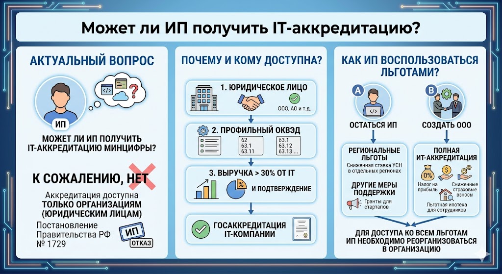 Может ли ИП получить IT-аккредитацию: Разбираем закон и альтернативы в 2026 году