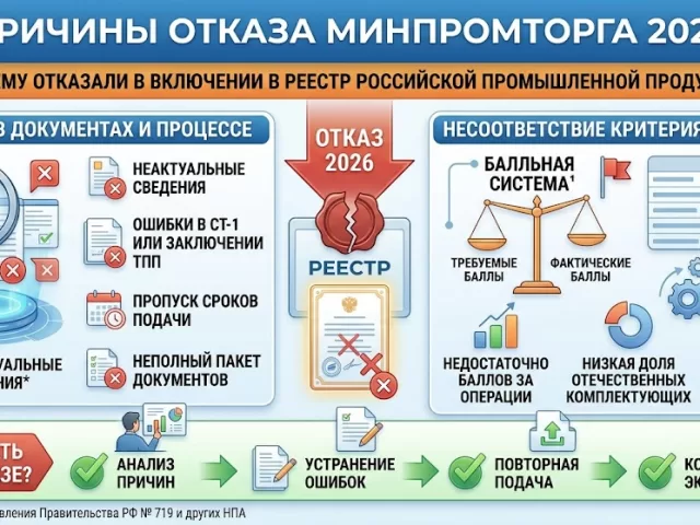 Причины отказа Минпромторга в 2026 году: почему отклоняют заявки в ГИСП