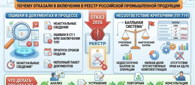 Причины отказа Минпромторга в 2026 году: почему отклоняют заявки в ГИСП