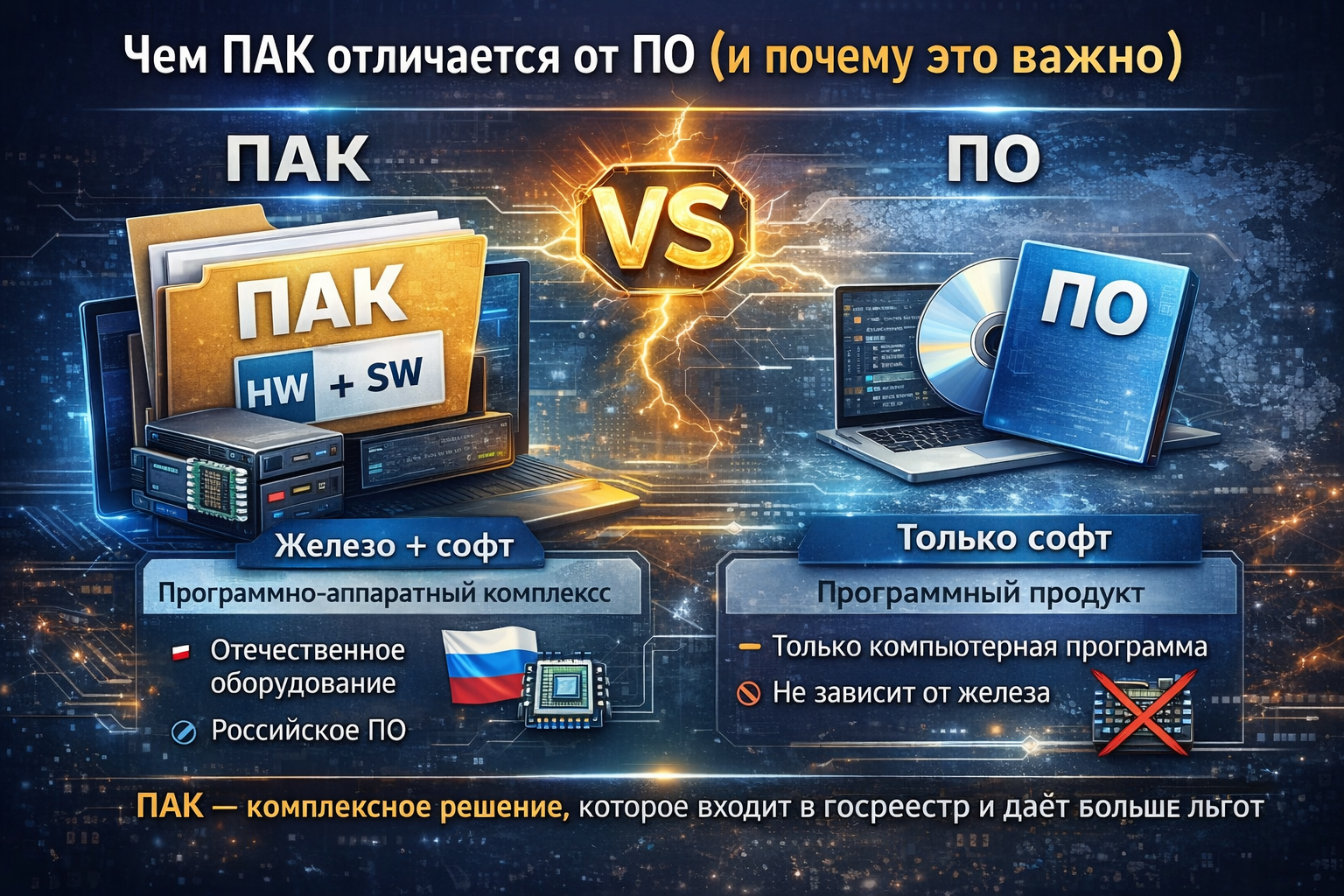 Отличие ПАК от ПО: что выбрать для бизнеса и получения льгот в 2026 году