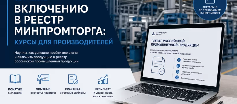 Обучение включению в реестр Минпромторга: курсы для производителей | Академия экспертов по локализации - экономьте от 200 000 ₽ на каждом включении