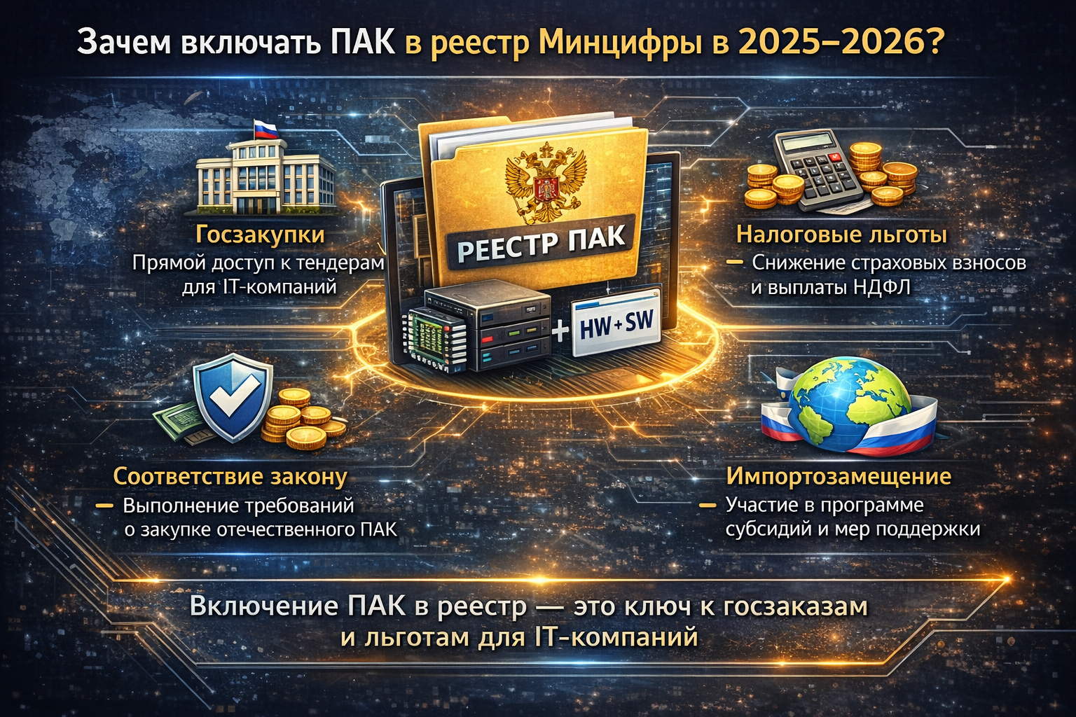 Зачем включать ПАК в реестр Минцифры в 2026 году: Главные выгоды и налоговые преференции