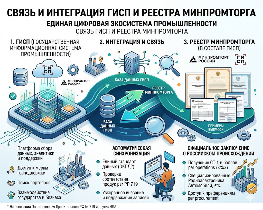 Связь ГИСП и реестра Минпромторга: как работает цифровая интеграция в 2026 году