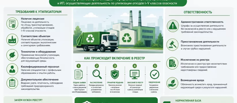 Реестр утилизаторов отходов: требования, включение и ответственность