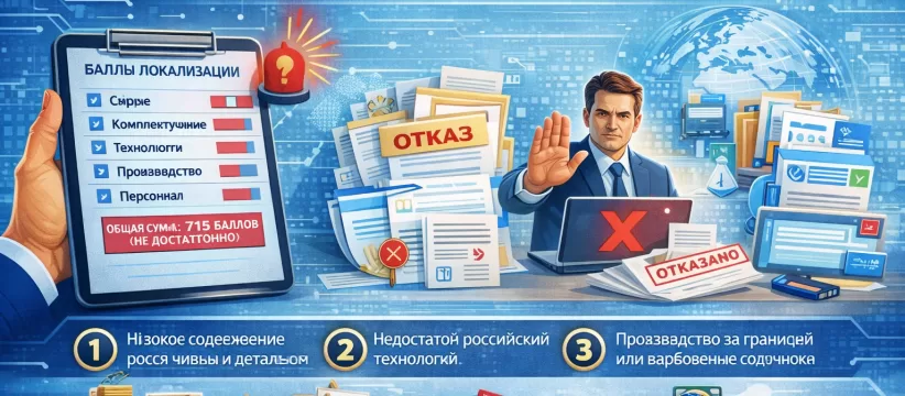Отказ Минпромторга из-за баллов локализации: причины и решения в 2026 году