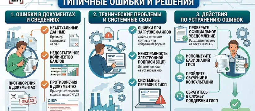 Ошибки ГИСП в 2026 году: что делать, если не проходит заявка в Минпромторг