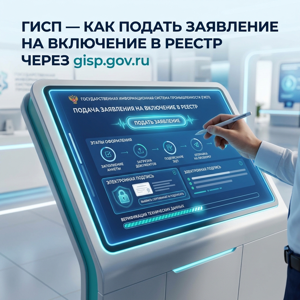 ГИСП — как подать заявление на включение в реестр радиоэлектронной продукции через gisp.gov.ru