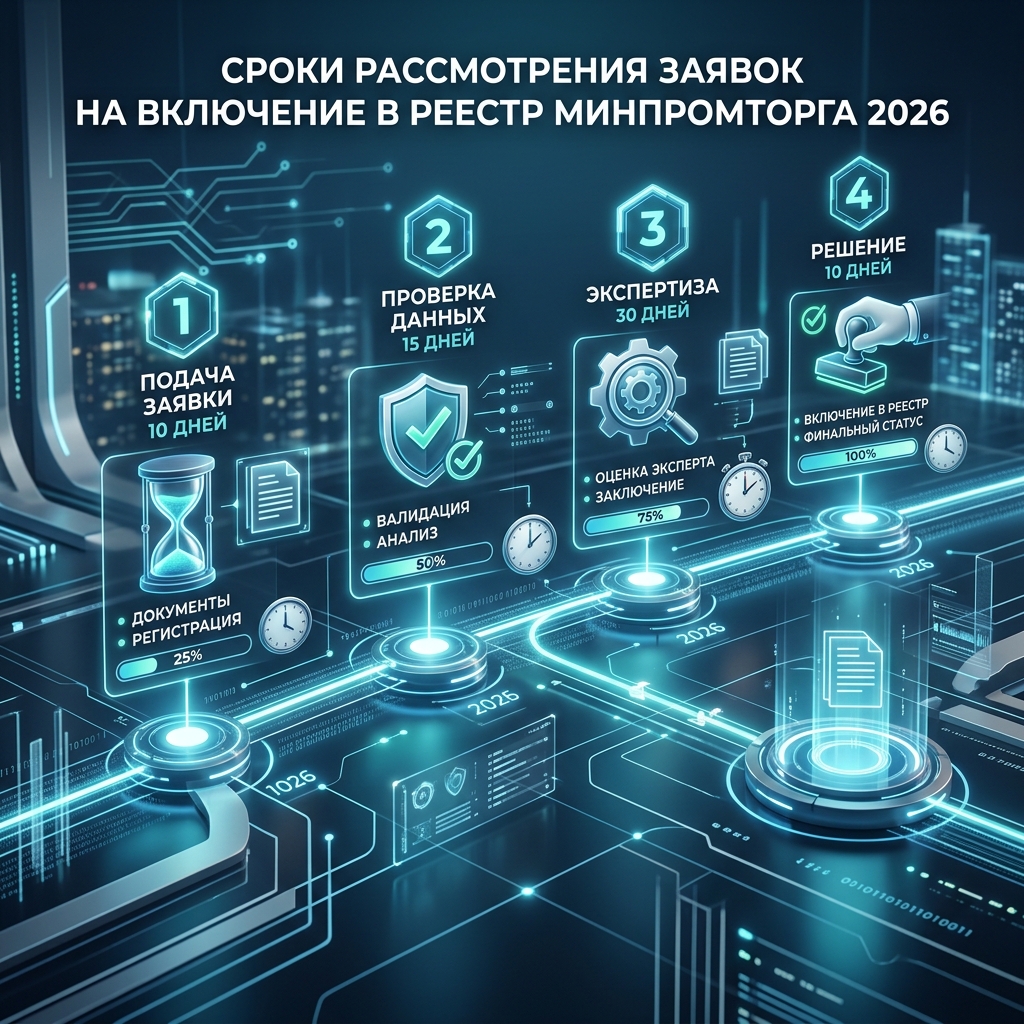 Сроки рассмотрения заявок на включение в реестр Минпромторга 2026: полный гид по этапам и временным рамкам