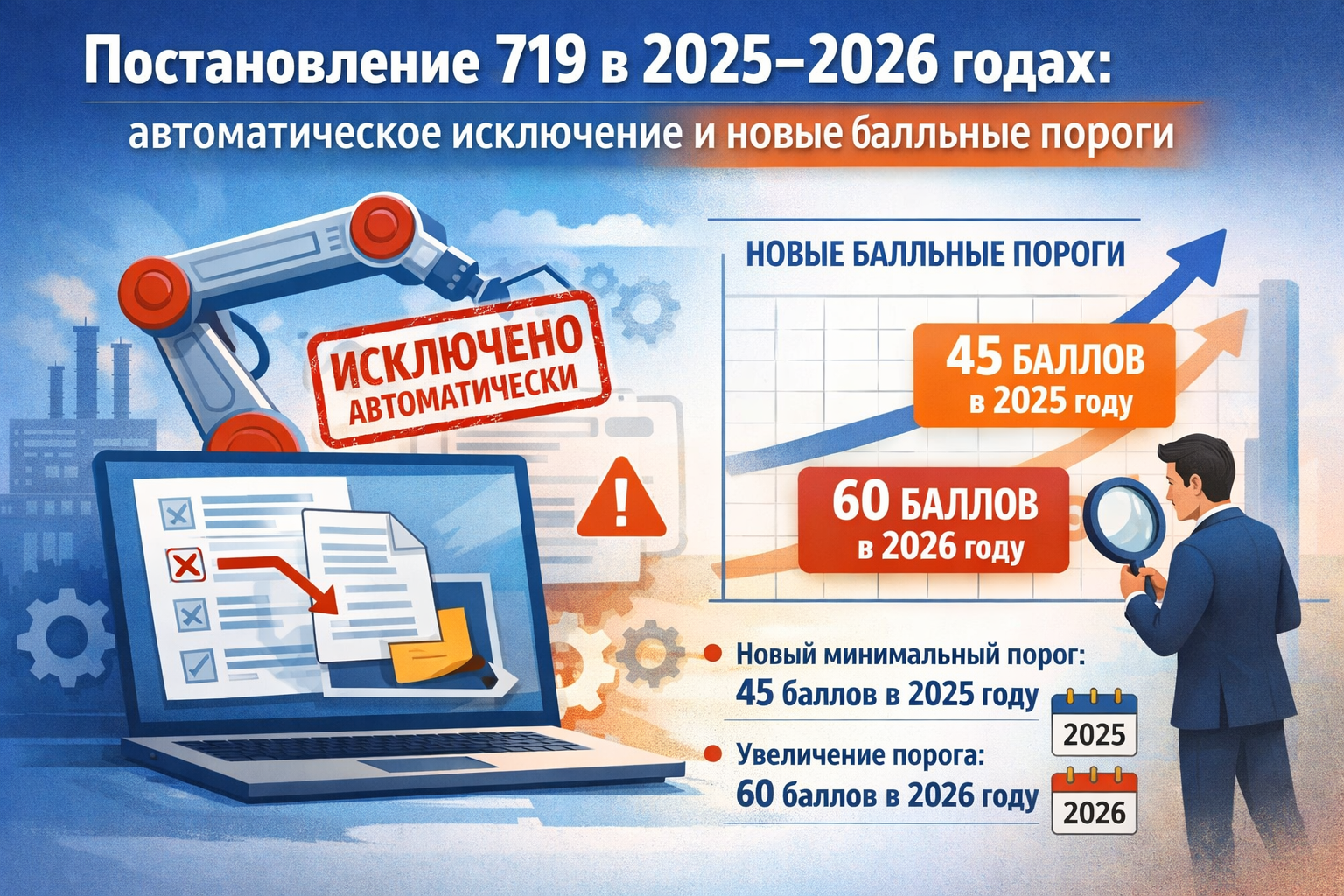 Изменения в ПП 719 на 2025-2026 годы: отчетность, баллы и риски исключения