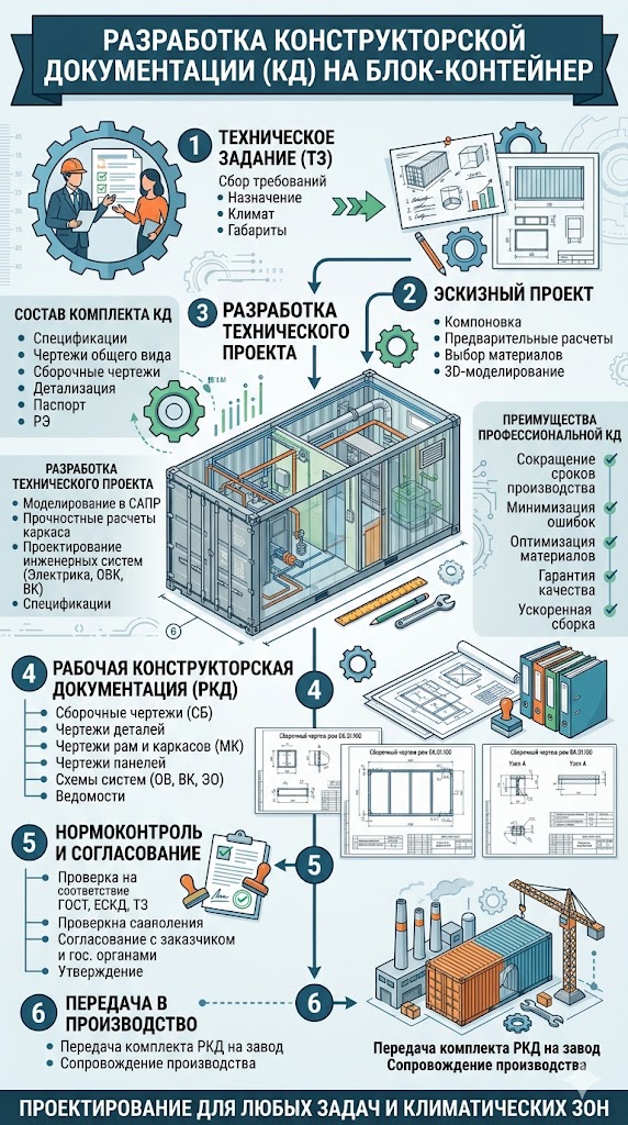 Разработка конструкторской документации на блок-контейнер (КМД)