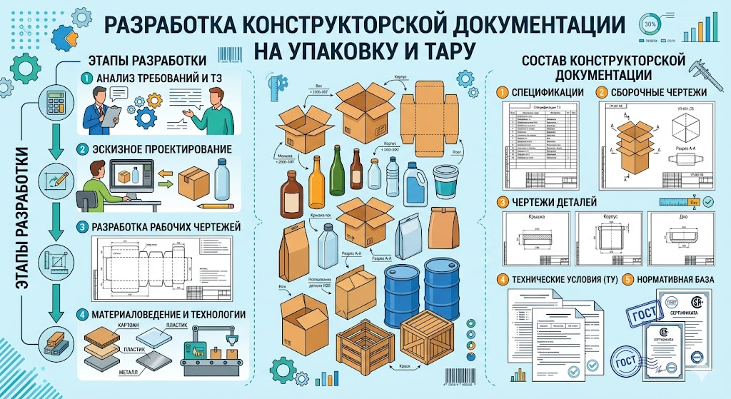 Разработка конструкторской документации на упаковку и тару
