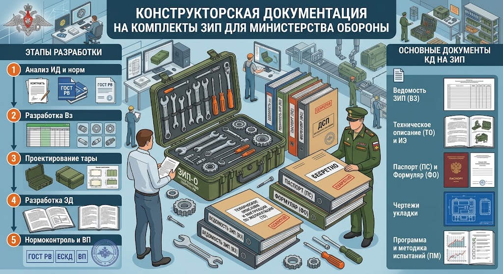 Конструкторская документация на ЗИП для Министерства обороны